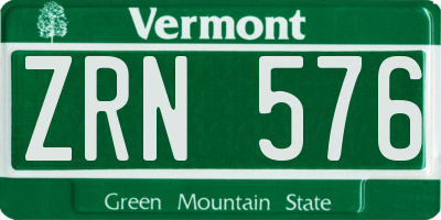 VT license plate ZRN576