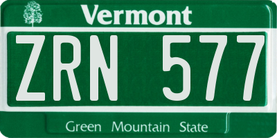 VT license plate ZRN577
