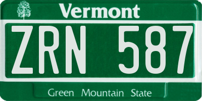 VT license plate ZRN587