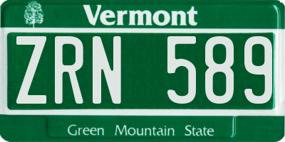 VT license plate ZRN589