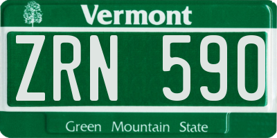VT license plate ZRN590