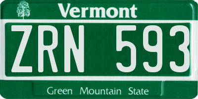 VT license plate ZRN593