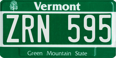 VT license plate ZRN595