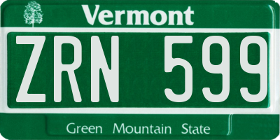 VT license plate ZRN599