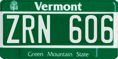 VT license plate ZRN606