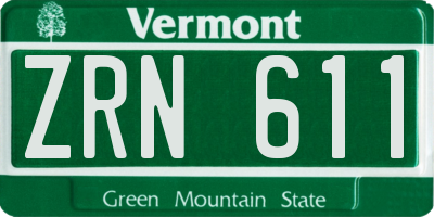 VT license plate ZRN611