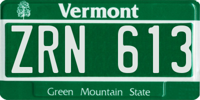 VT license plate ZRN613