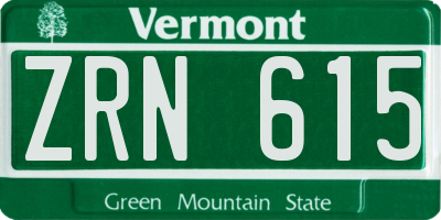 VT license plate ZRN615