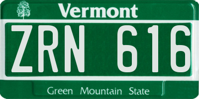 VT license plate ZRN616