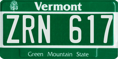 VT license plate ZRN617