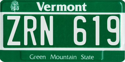 VT license plate ZRN619