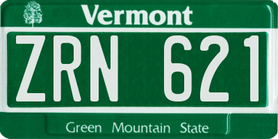 VT license plate ZRN621