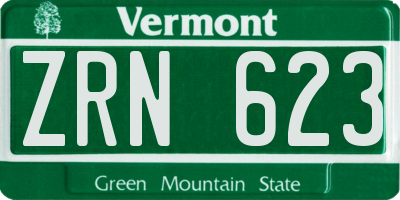 VT license plate ZRN623