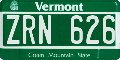 VT license plate ZRN626