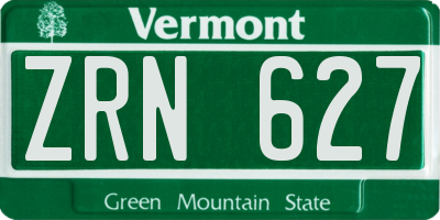 VT license plate ZRN627