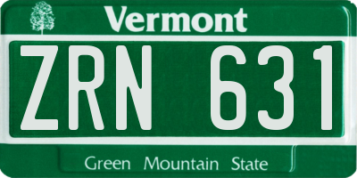 VT license plate ZRN631
