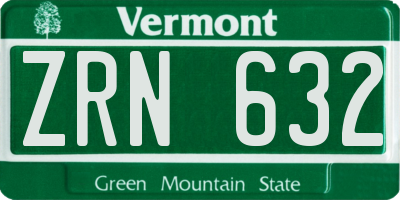 VT license plate ZRN632