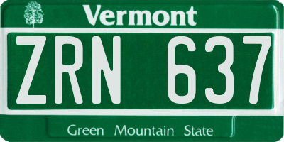 VT license plate ZRN637