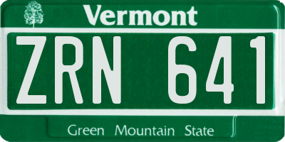 VT license plate ZRN641