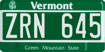 VT license plate ZRN645