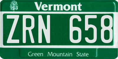 VT license plate ZRN658