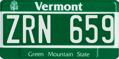 VT license plate ZRN659