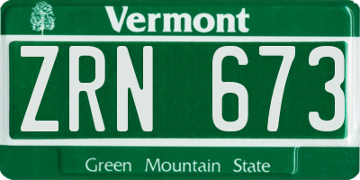 VT license plate ZRN673