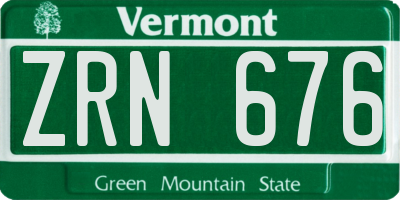 VT license plate ZRN676