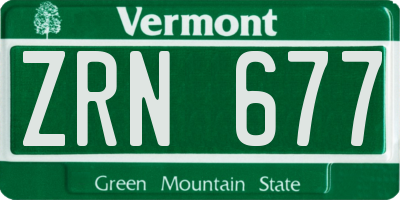 VT license plate ZRN677