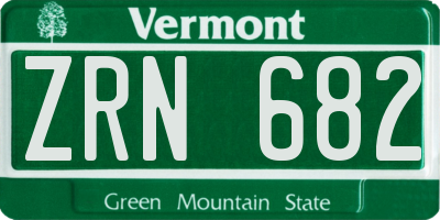 VT license plate ZRN682