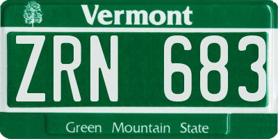 VT license plate ZRN683