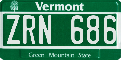 VT license plate ZRN686