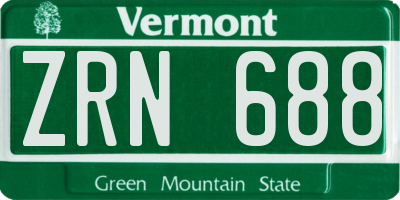 VT license plate ZRN688