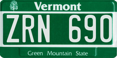 VT license plate ZRN690