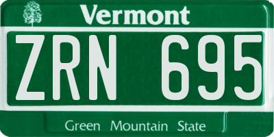 VT license plate ZRN695