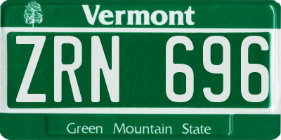 VT license plate ZRN696