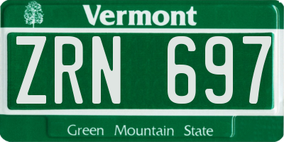 VT license plate ZRN697