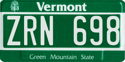 VT license plate ZRN698