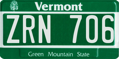 VT license plate ZRN706