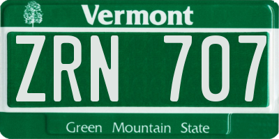 VT license plate ZRN707