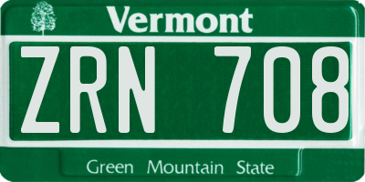 VT license plate ZRN708