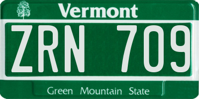 VT license plate ZRN709