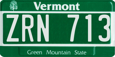 VT license plate ZRN713