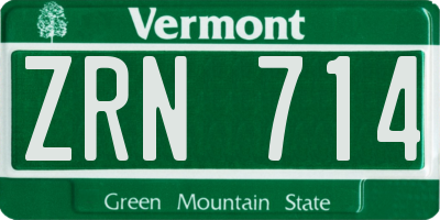 VT license plate ZRN714