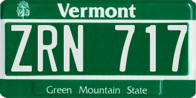 VT license plate ZRN717
