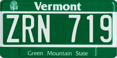 VT license plate ZRN719
