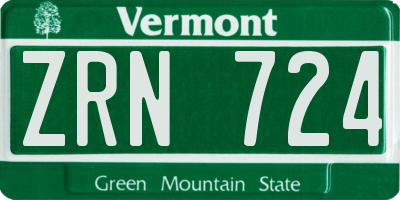 VT license plate ZRN724