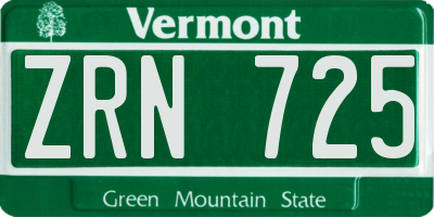 VT license plate ZRN725