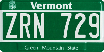 VT license plate ZRN729