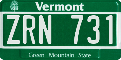 VT license plate ZRN731